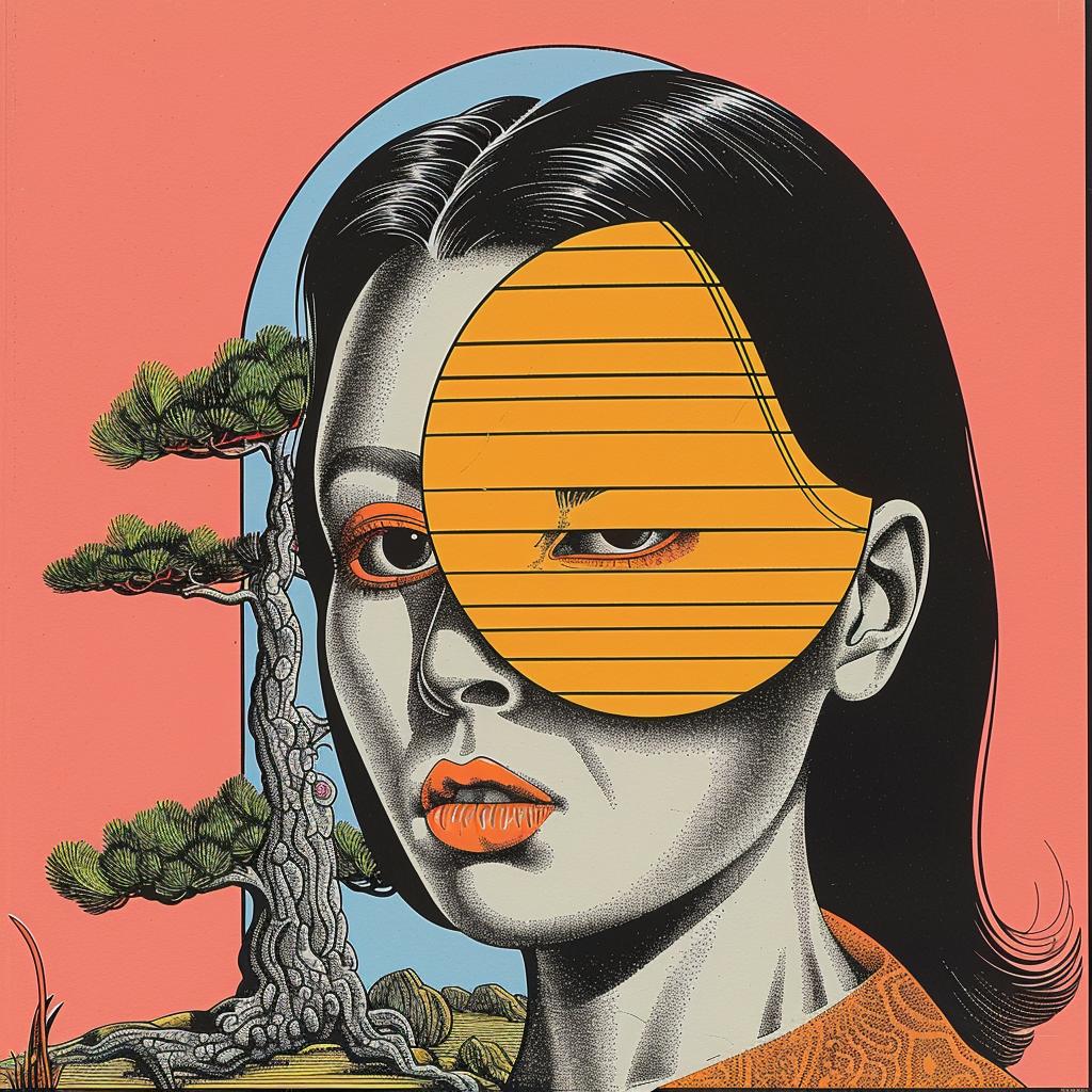 horror  novel  poster  woman  tree  minimalism  Japanese  graphic  stylized  colorful 1020594