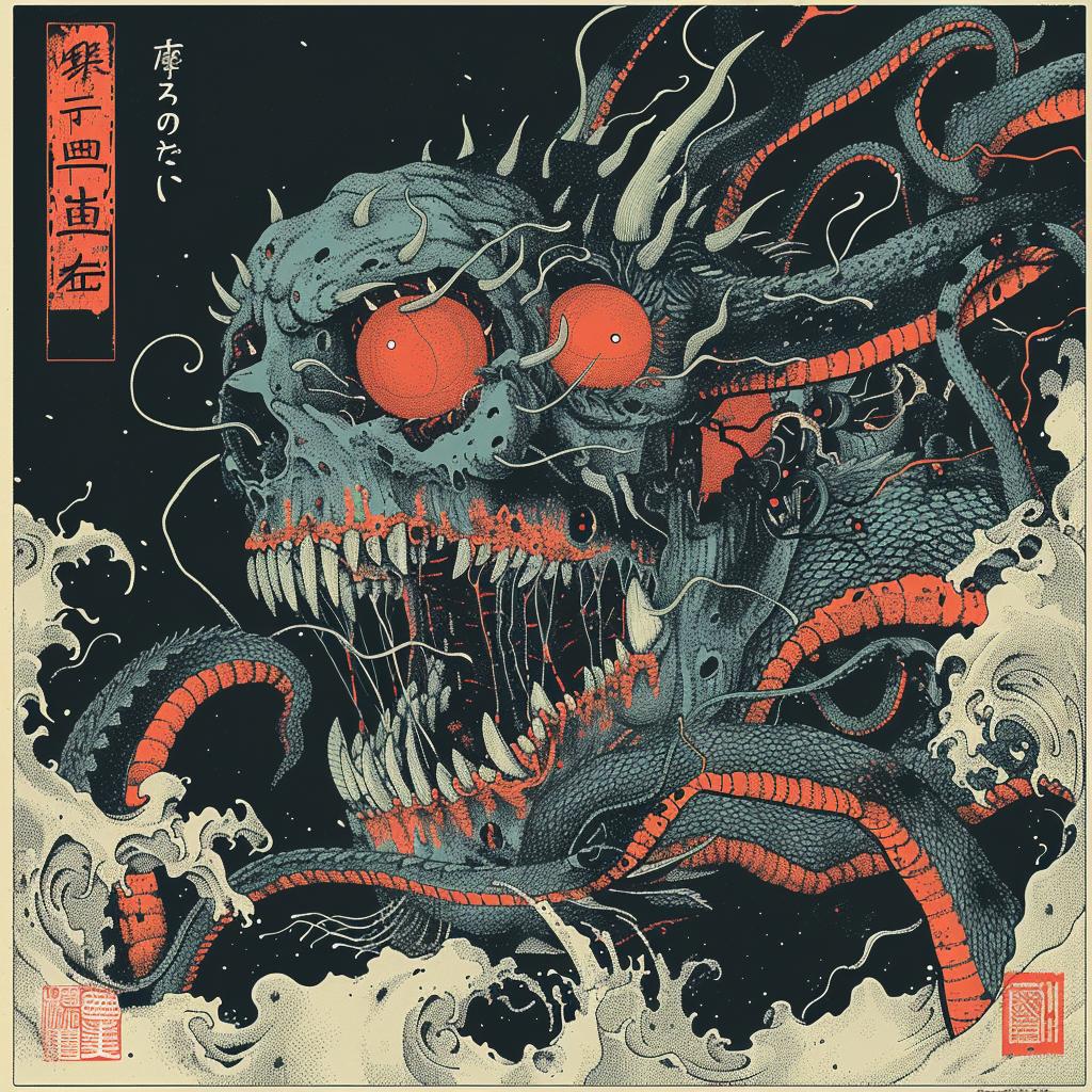 Japanese  poster  octopus  skull  surreal  Toshio  Saeki  art  print  design 961748