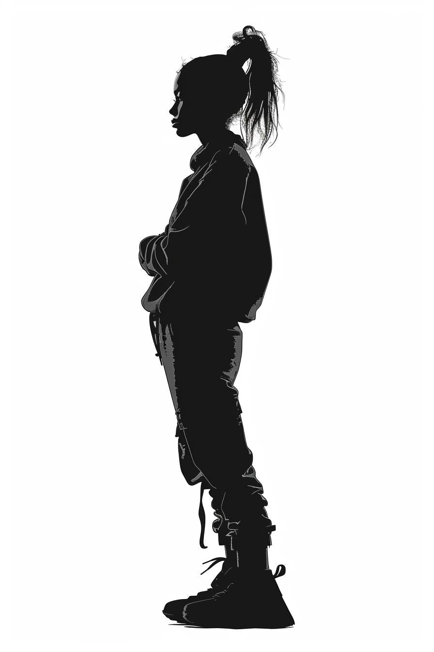 silhouette  hoodie  pants  streetwear  vector  design  minimalist  style  modern  art 954493