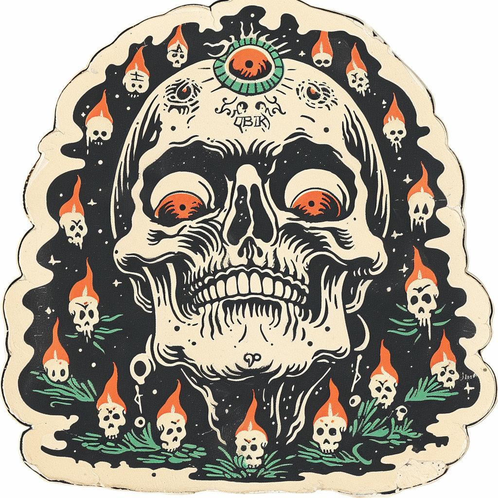 sticker  skull  flames  provocative  art  design  graphic  symbol  emek  dark 931948