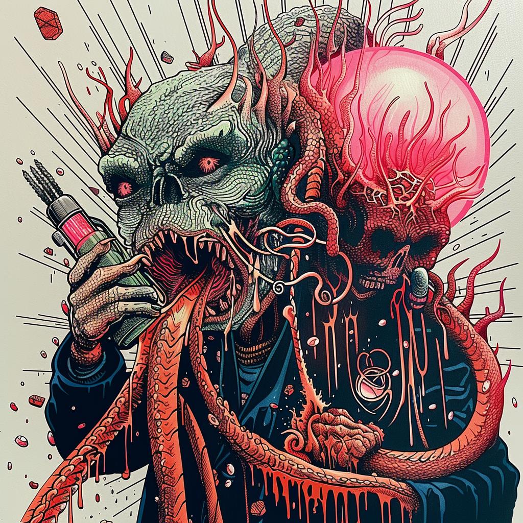 drawing  monster  tentacles  skull  horror  dark  surreal  illustration  fantasy  art 948216