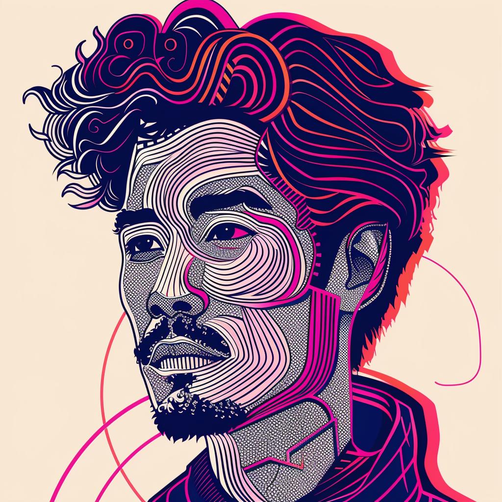 Pop  Art  Asian  man  digital  portrait  beard  sunglasses  vector  illustration 937262