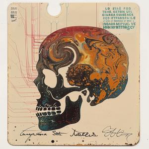 skull  colorful  design  encaustic  art  Saul  Bass  Milton  Glaser  Nychos 1067533