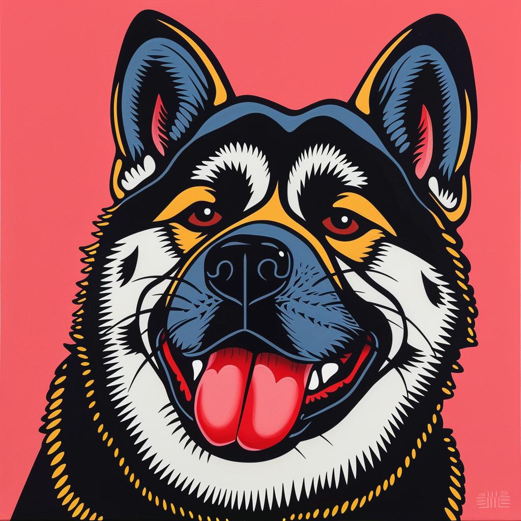 akita  dog  pink  background  black  white  face  expressive  animal  pet 973729