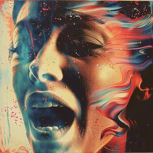 painting  woman  mouth  open  chromo  glitter  artistic  vibrant  abstract  expression 1038412