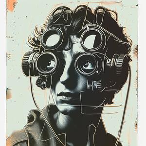 poster  man  goggles  face  stylized  graphic  illustration  design  modern  art 1070325