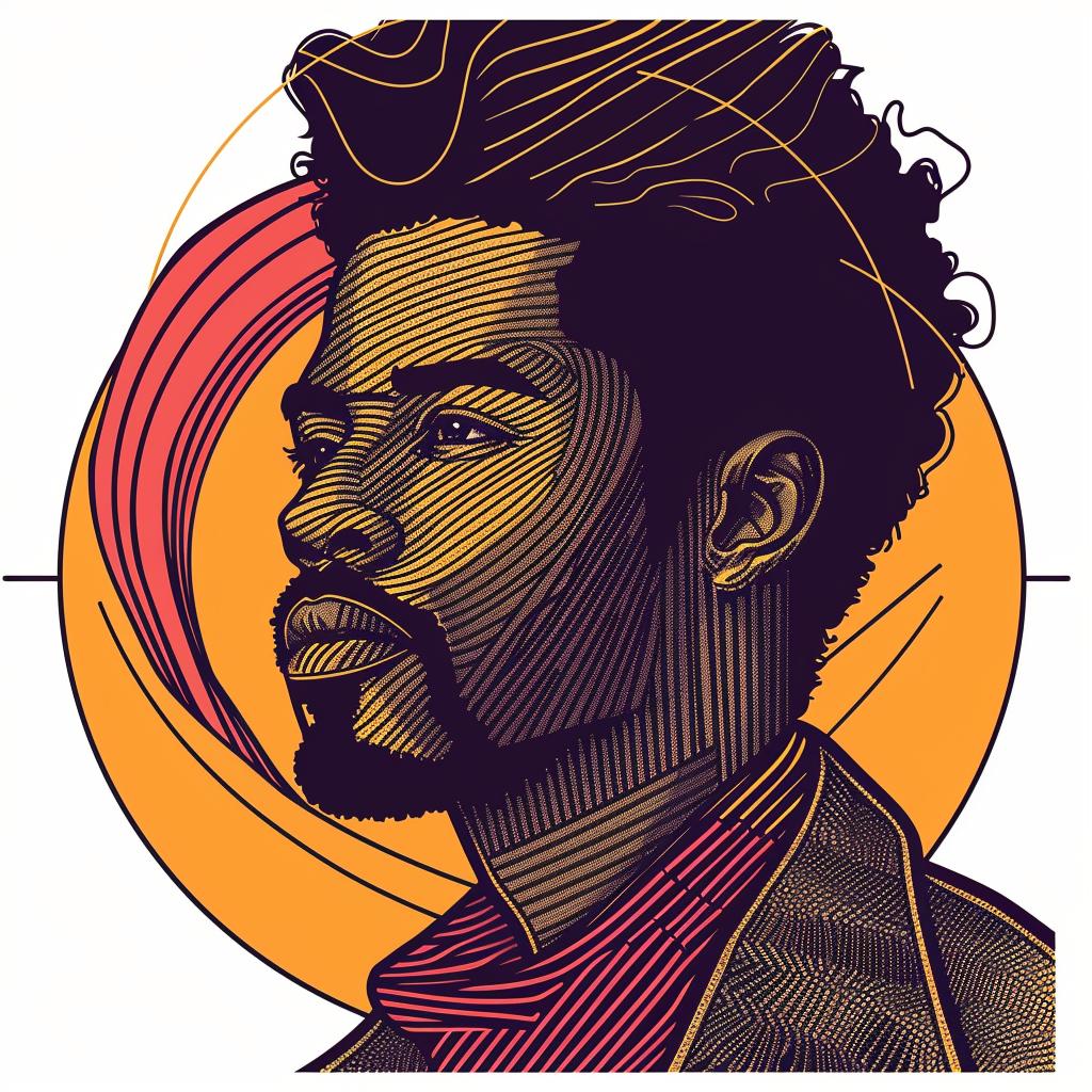 PopArt  man  african-american  portrait  beard  curly  vibrant  visual  colorful  expression 937558