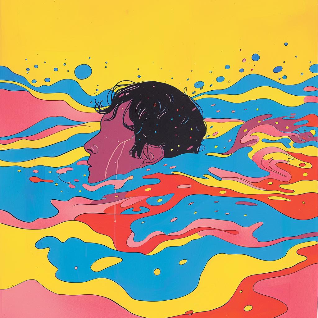 surreal  album  cover  splash  Memphis  design  poster  colorful  abstract  art 977323