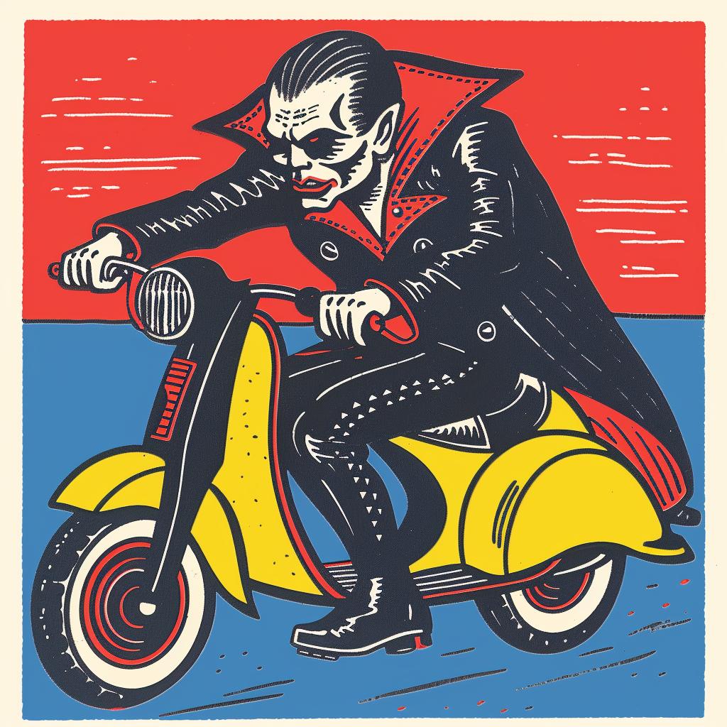 Dracula  scooter  vampire  poster  design  funny  creative  character  playful  unique 962783