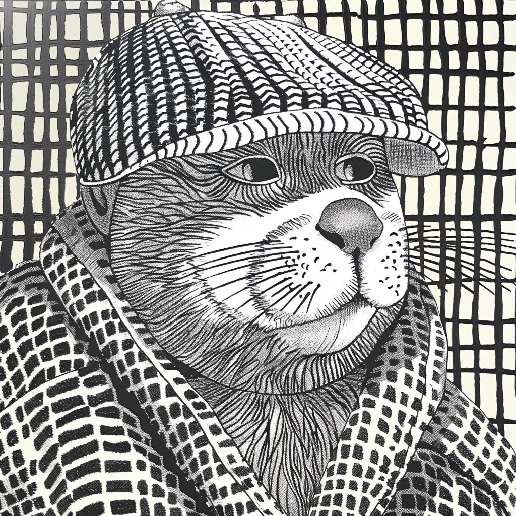 cat  hat  scarf  minimal  street  aggressive  urban  drawing  stylized  animal 959515