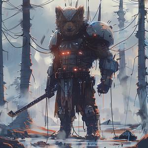 Beast  Hashira  bear  forest  sword  anime  style  artistic  wilderness  mask 1075012