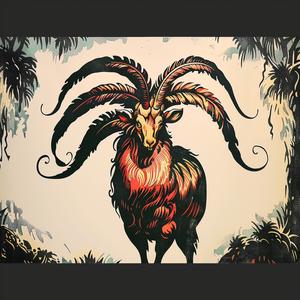 chromolithography  goat  woods  horns  nature  illustration  animal  colorful  art  portrait 1049807