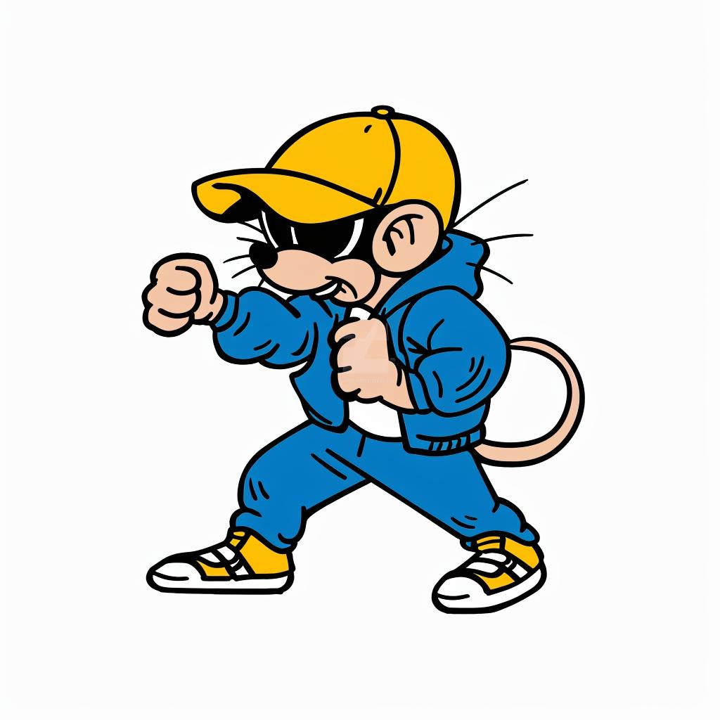 rodent  baseball  cap  cartoon  blue  jacket  aggressive  minimal  simple  street 958885