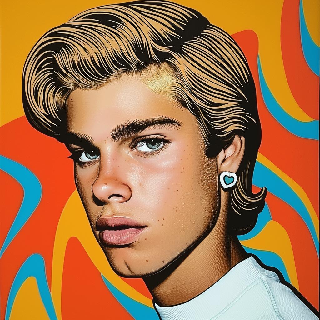 رجل أمواج أشقر الشعر شاب يرسم صورة شخصية رياضية غير رسمية نشطة 973755