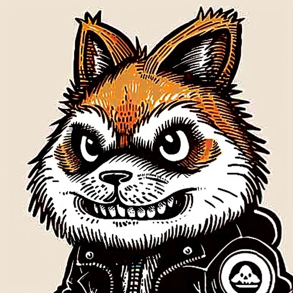 fox  cartoon  jacket  gun  edgy  bold  illustration  animal  character  action 940012