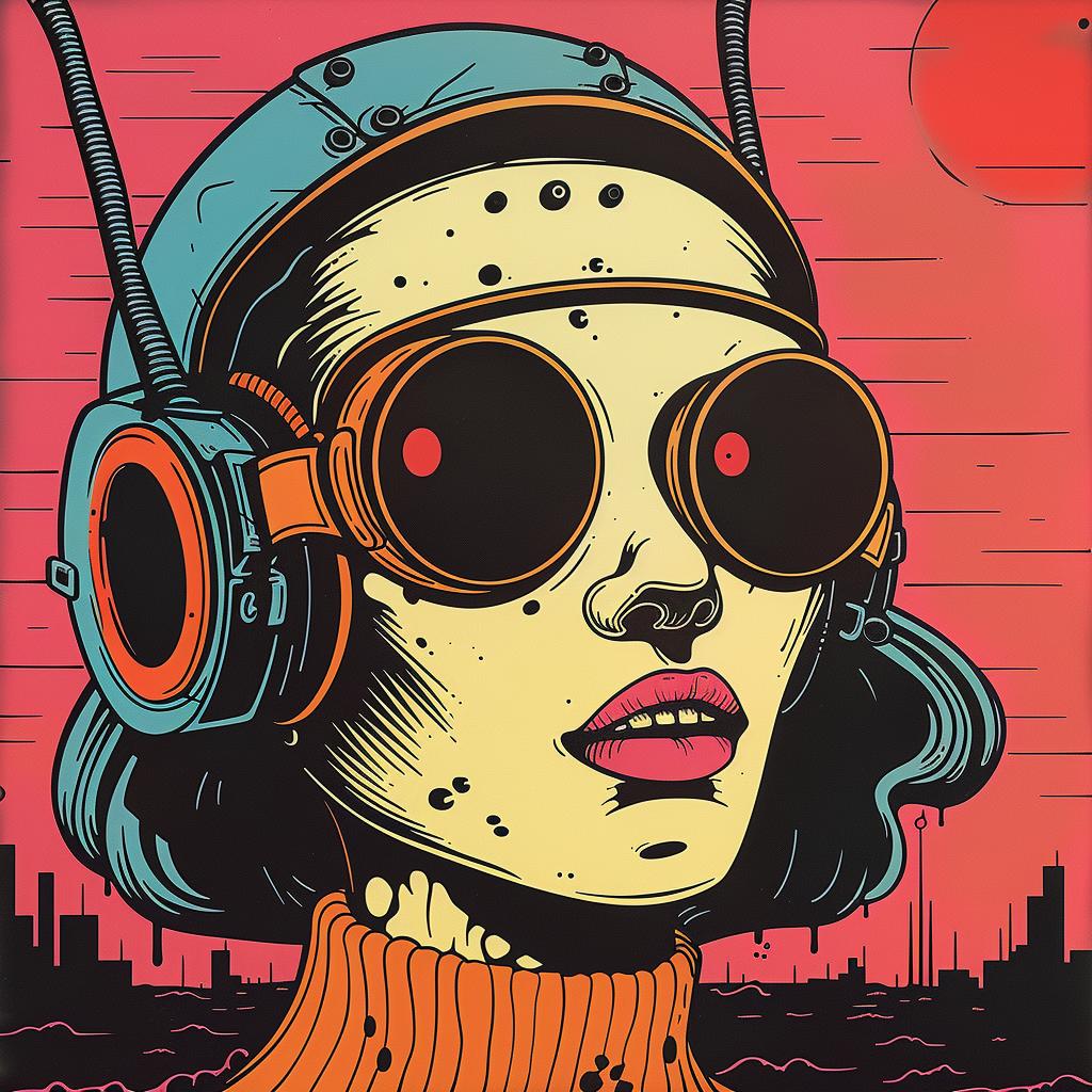 album  cover  woman  headphones  goggles  poster  artwork  design  music  graphic 1024497