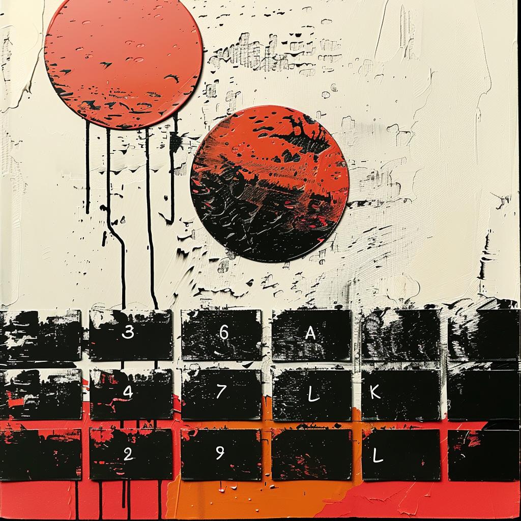 1980s  album  cover  abstract  red  black  circles  impasto  palette  knife 962318
