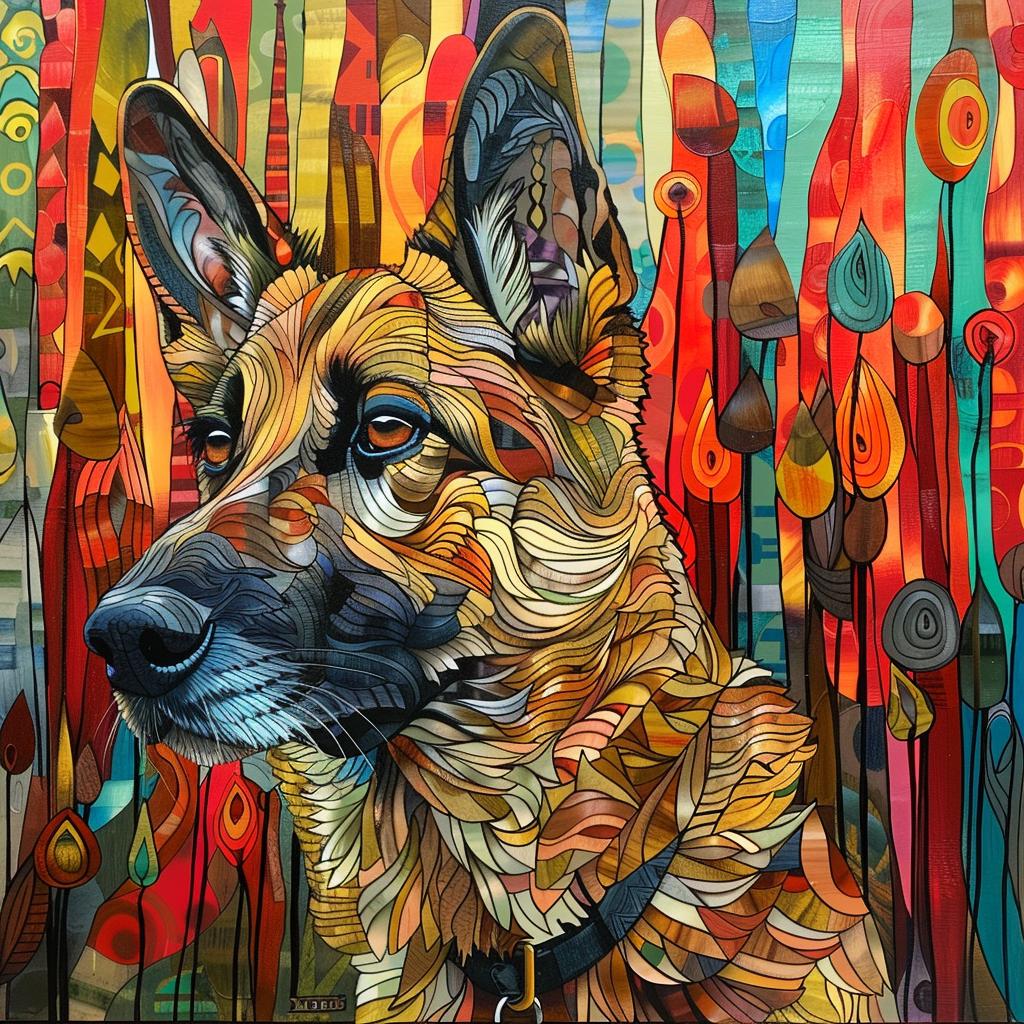 dog  german  shepherd  canvas  print  colorful  art  canine  decorative  bold 938529