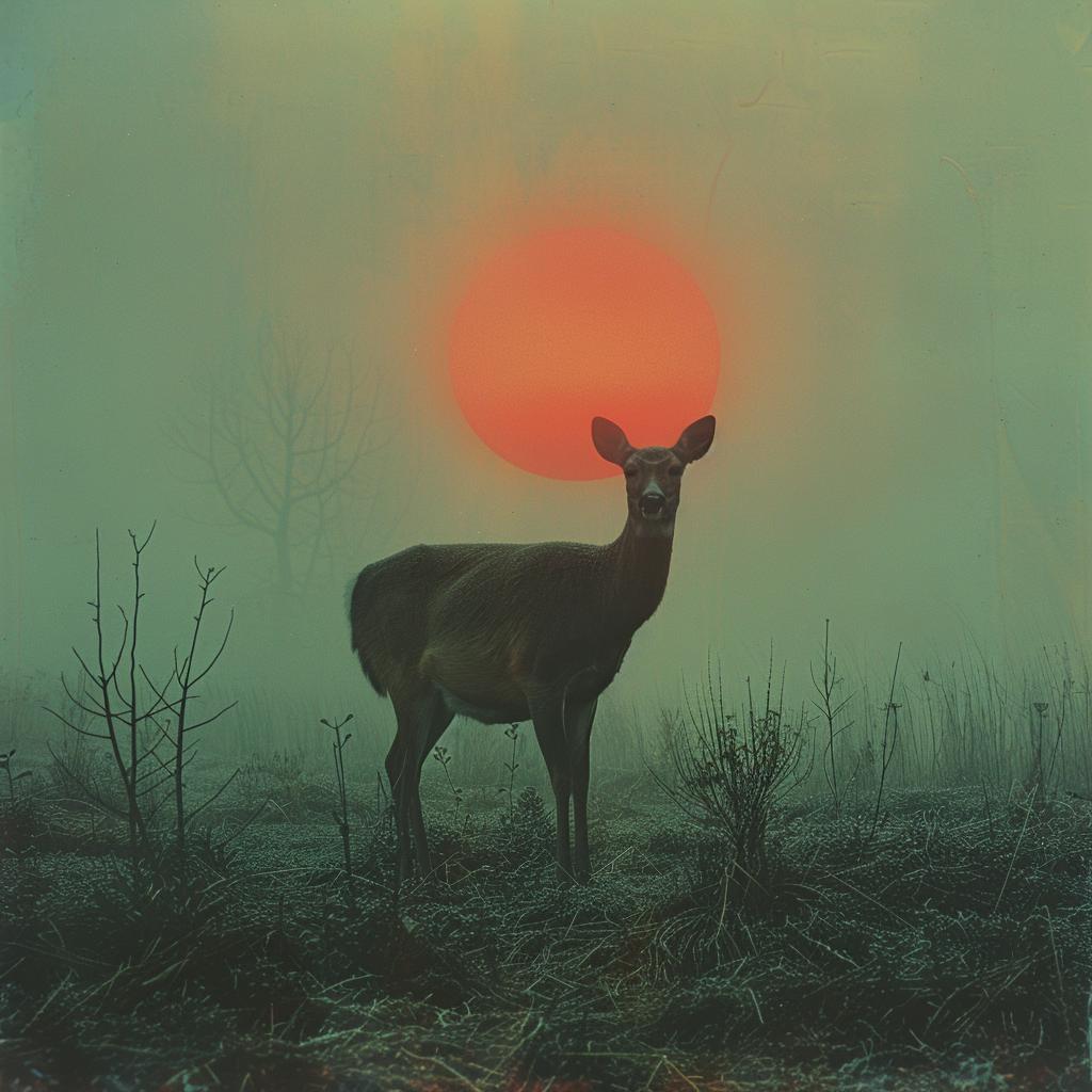 album  art  deer  silhouette  surreal  landscape  photography  glow  volumetric  colors 1032357
