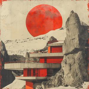 painting  mountains  redsun  sky  intricate  details  el  lissitzky  bauhaus  modern 1058560