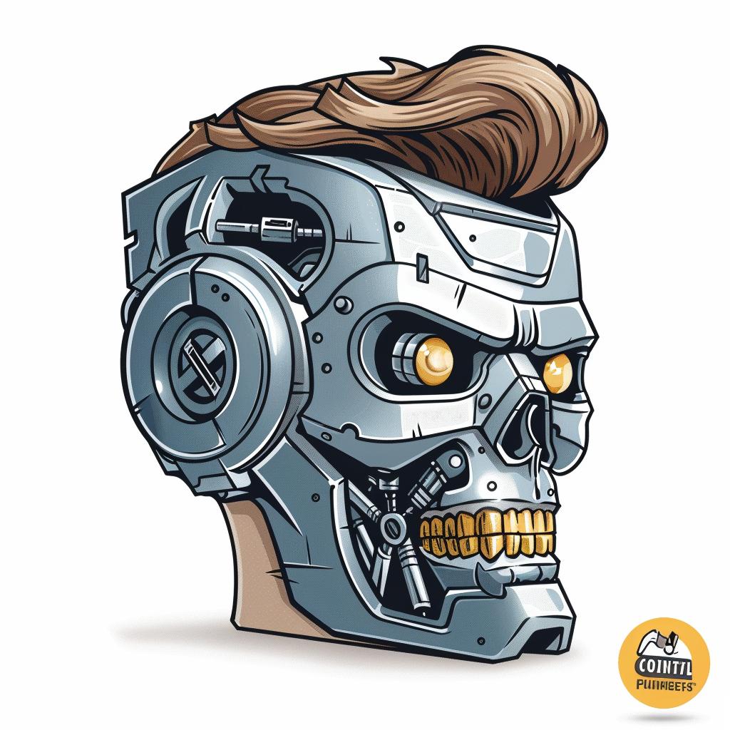 رأس روبوت سايبورغ، لحية، شعر، تصميم جرافيكي، رسم توضيحي حديث 943913