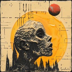 painting  man  red  sun  background  encaustic  Emek  Beksinski  Cahun  art 1066566