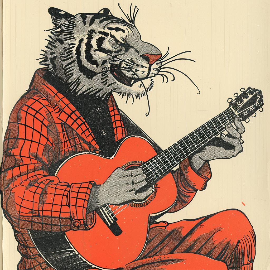 tiger  guitar  animative  Moebius  poster  fun  colorful  jacket  acoustic  musical 922639