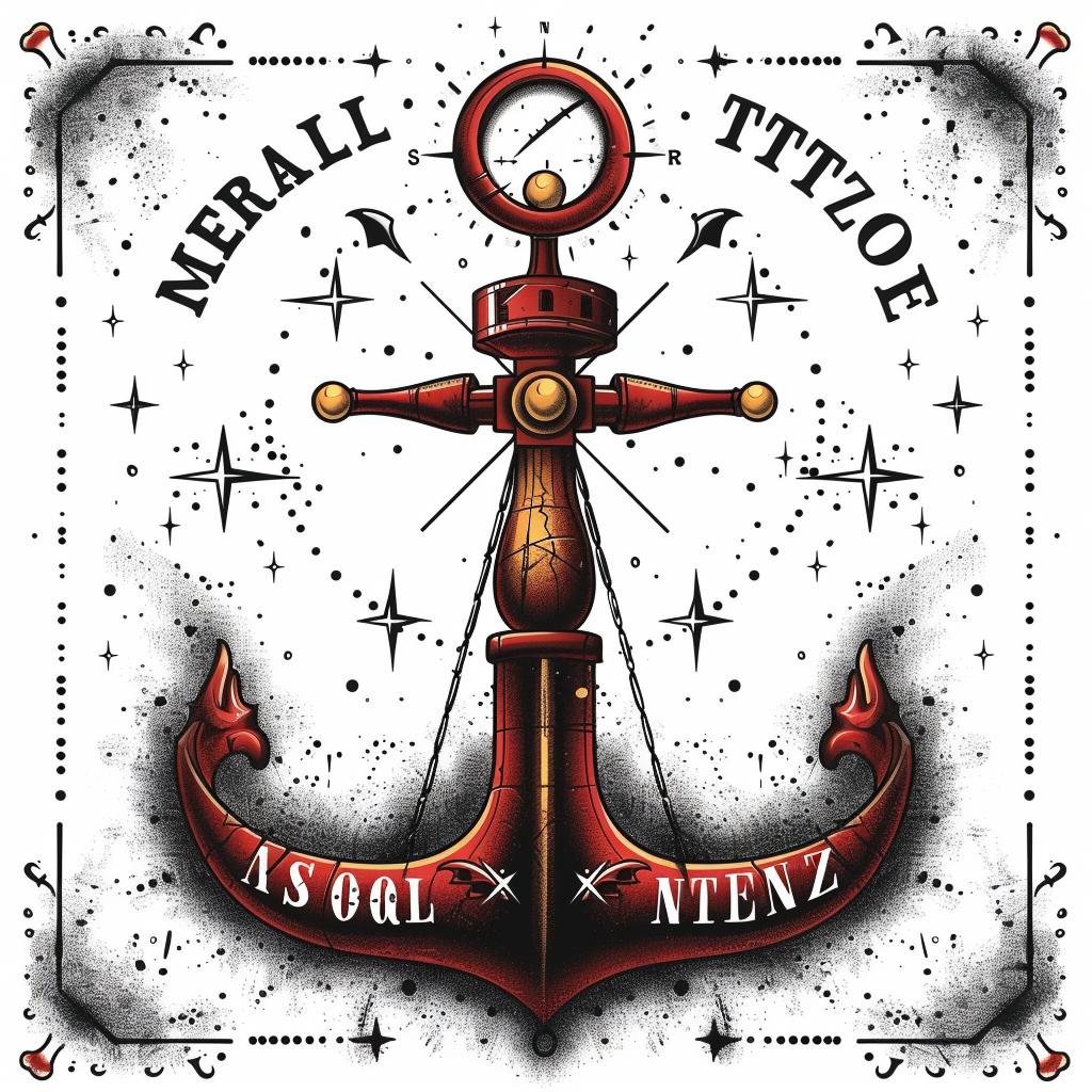 traditional  vintage  tattoo  flash  classic  bold  lines  anchor  merrill  design 1018200