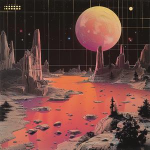 album  cover  red  moon  mountain  synthwave  graphic  art  design  2023 1040942