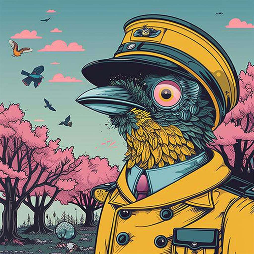 surreal  album  cover  bird  hat  uniform  artistic  markcatesby  illustration  fantasy 924549