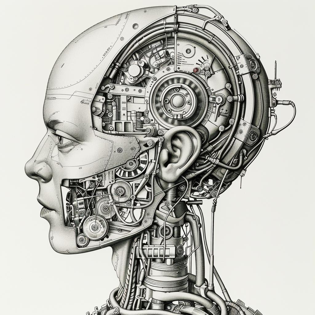 woman  head  mechanical  drawing  cyborg  white  background  illustration  artwork  concept 944040