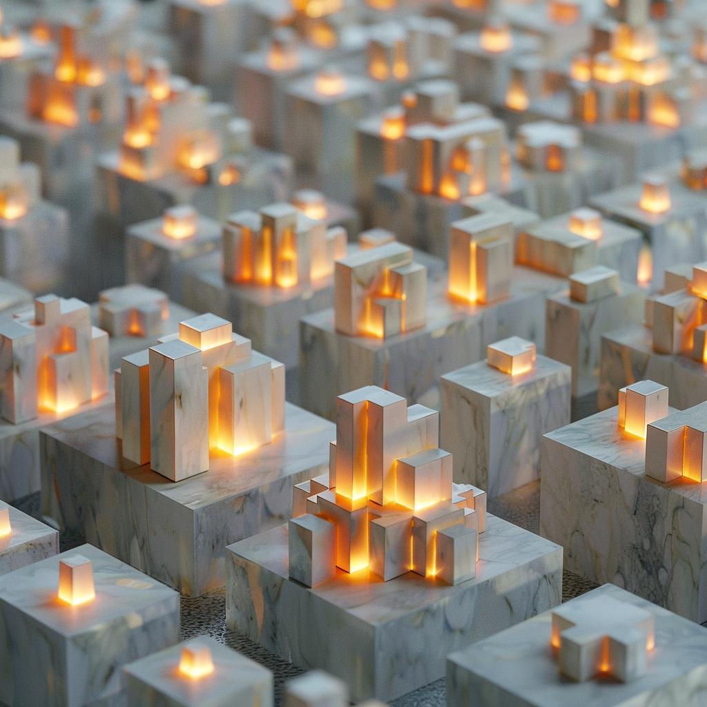 ceramic  futuristic  industrial  photo  lighting  glow  cubes  candles  steel  white 965163