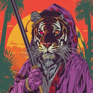tiger  grim  reaper  surreal  album  Marcel  Mouly  screenprinting  dark  themed 1079611