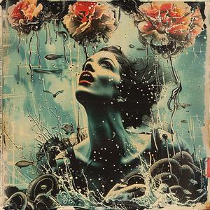 woman  flowers  hair  fish  chromolithography  whimsical  nature  vintage  artwork  portrait 1047925
