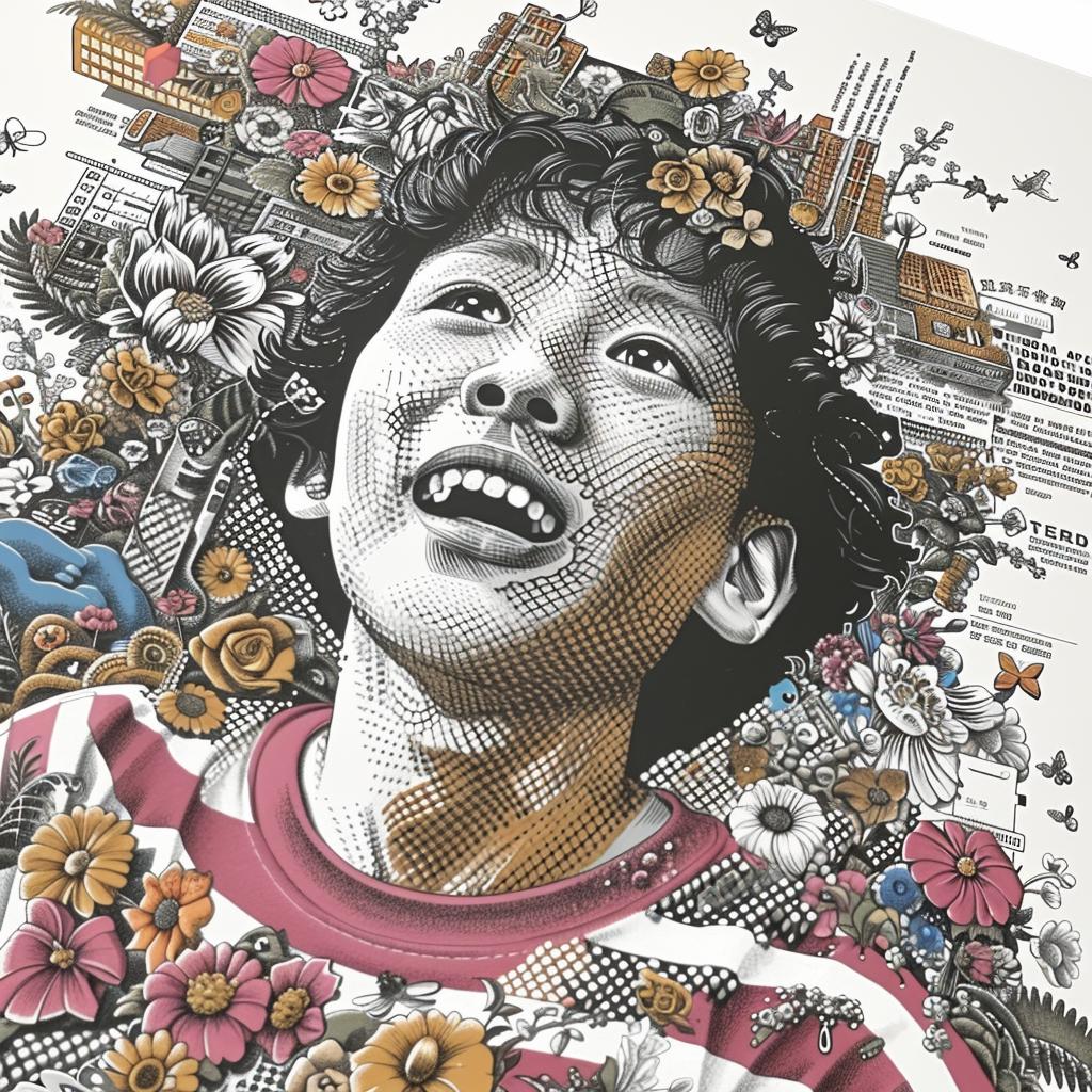 surreal  album  cover  collage  flowerpunk  vibrant  joyful  screenprinting  Toshio  Saeki 942033