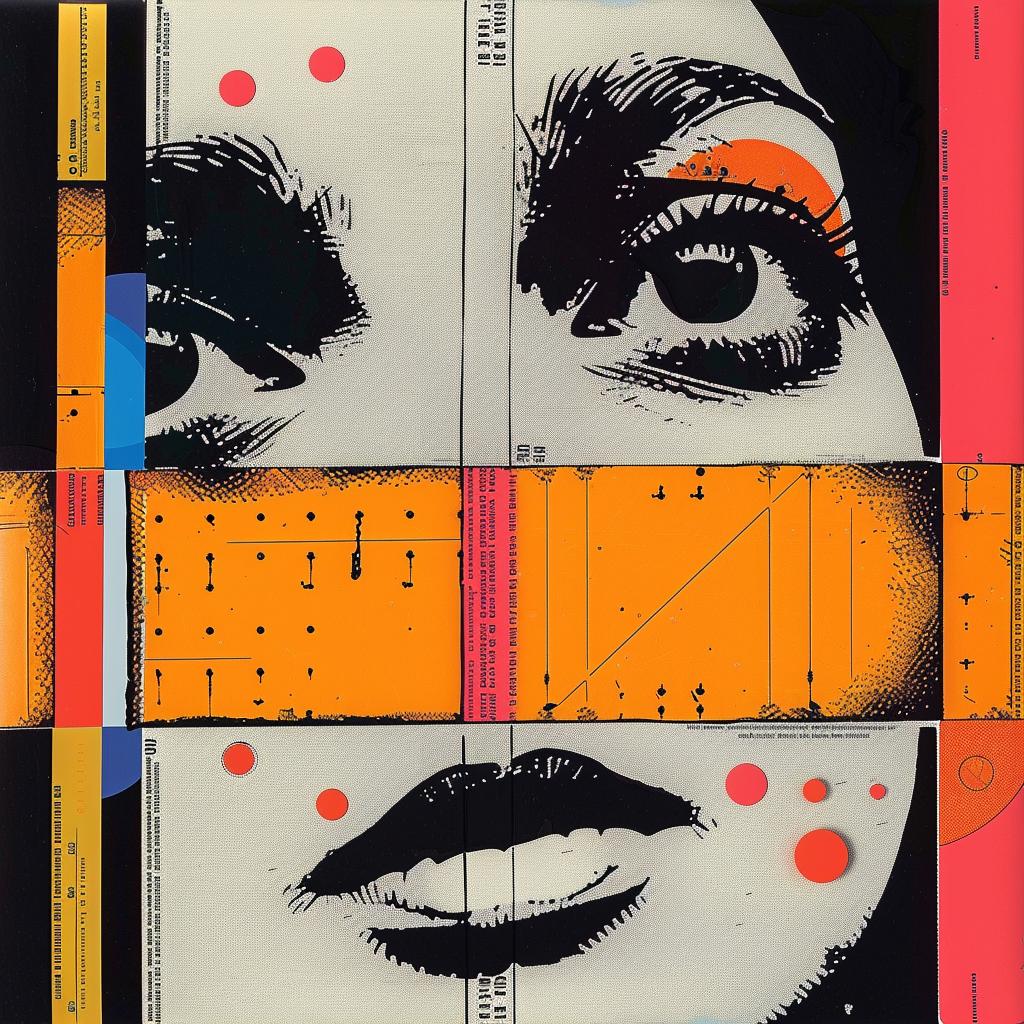 collage  woman  face  red  graphic  design  portrait  modern  abstract  elements 969243