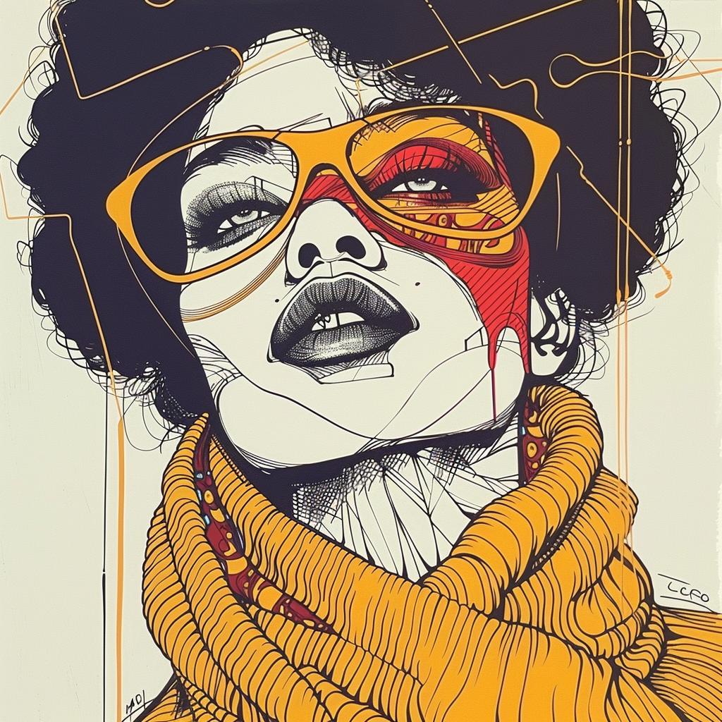 Pop Art  Kerry  Washington  sweater  afro  makeup  model  dripping  women  glasses 939115