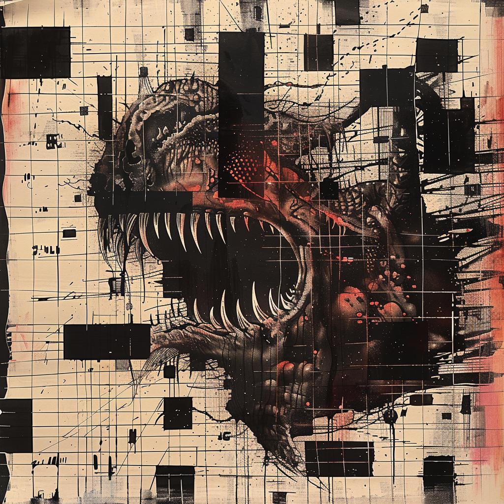 dinosaur  mouth  surreal  collage  Todd  McFarlane  hyper-realistic  art  design  creature 960181