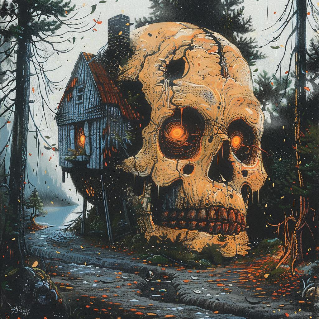 skull  house  background  art  dark  symbolism  gothic  illustration  creepy  mysterious 938361