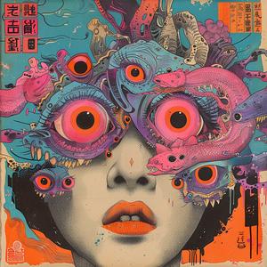 surreal  album  cover  woman  snake  large  eyes  psychedelic  symbolist  art 1064869