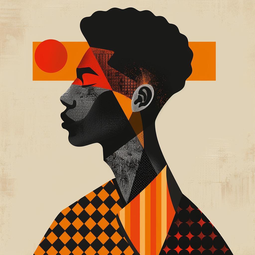 abstract  portrait  minimalist  elegance  African-American  geometric  colorful  modern  stylish  bold 929285