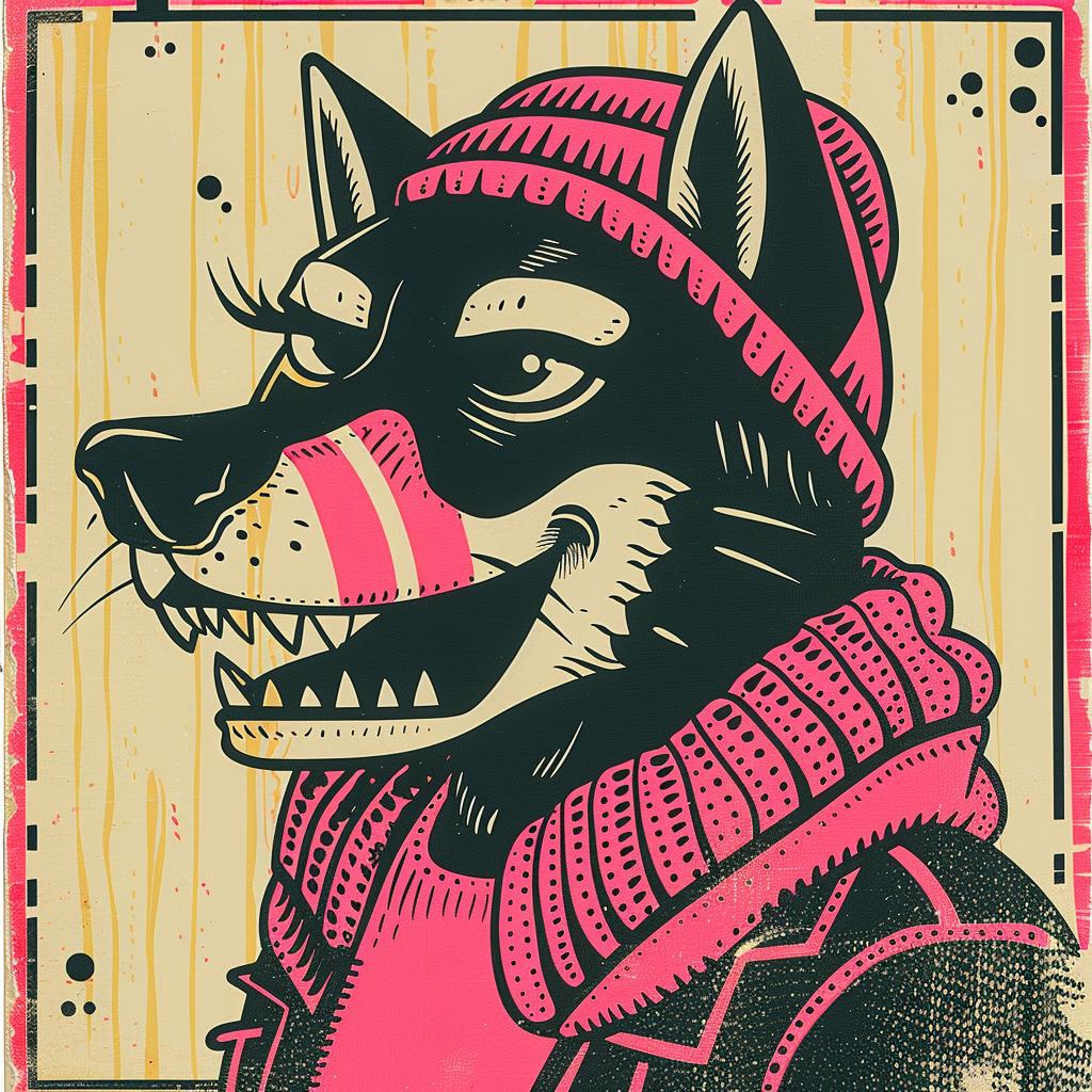wolf  animal  hat  scarf  streetwise  aggressive  minimal  poster  urban  character 957733