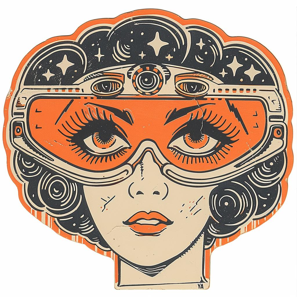 woman  glasses  space  helmet  provocative  80s  minimalism  illustration  art  abstract 935284