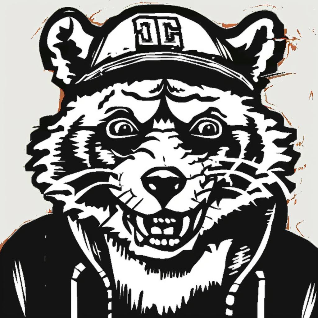 raccoon  baseball  cap  cartoon  animal  quirky  humor  stylized  playful  character 939969