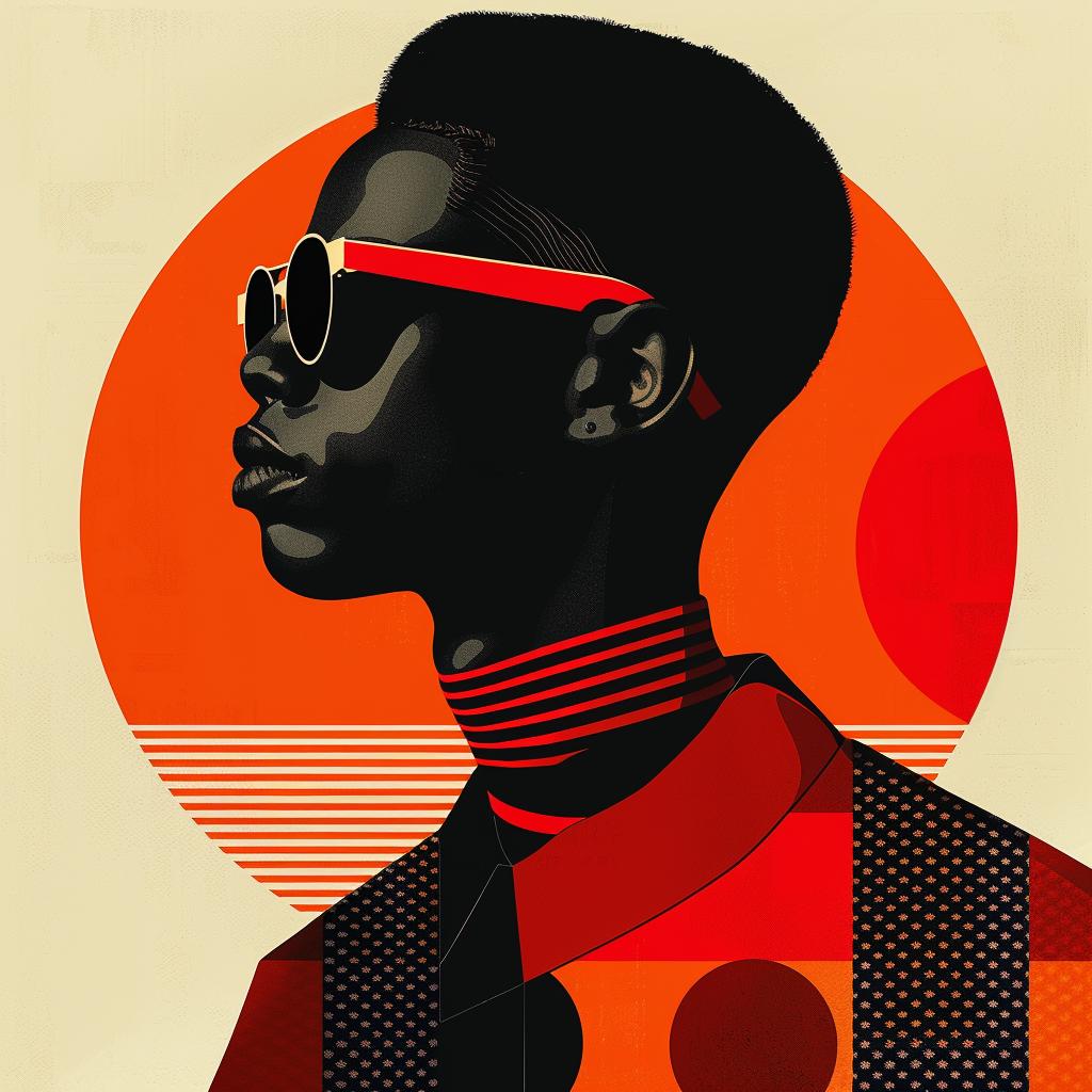 abstract  portrait  minimalist  elegance  African-American  geometric  colorful  modern  stylish  bold 929296
