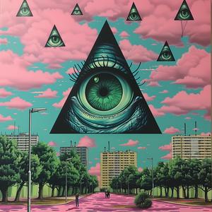 eye  triangle  minimal  chromolithography  symbolic  abstract  design  mysterious  geometric  art 1037756