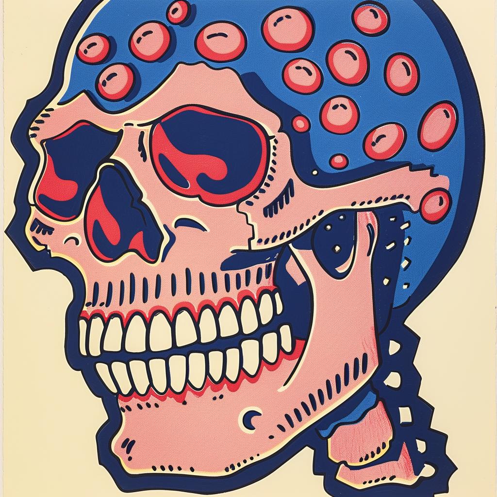 surreal  poster  skull  blue  pink  background  minimal  Nychos  art  creative 961630