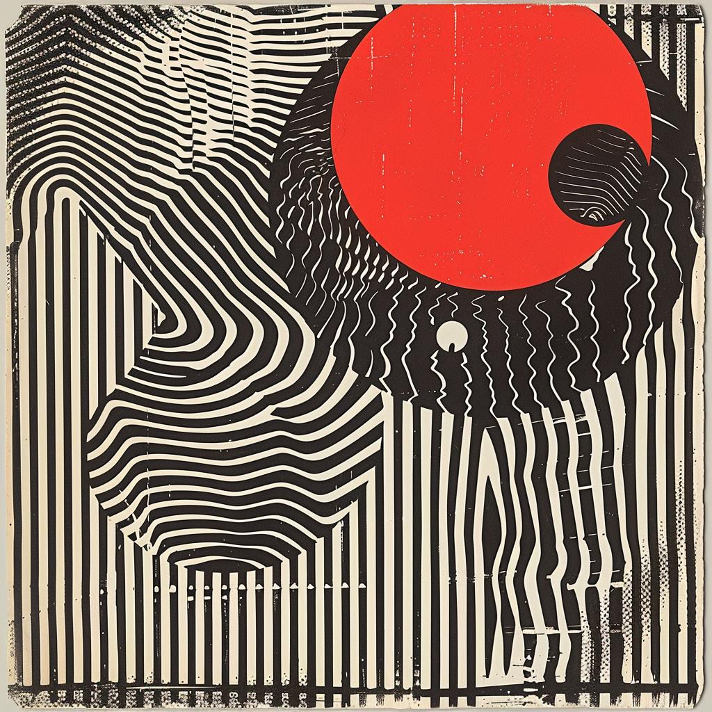 abstract  album  cover  screenprinting  black  red  stripes  circle  poster  art 960573