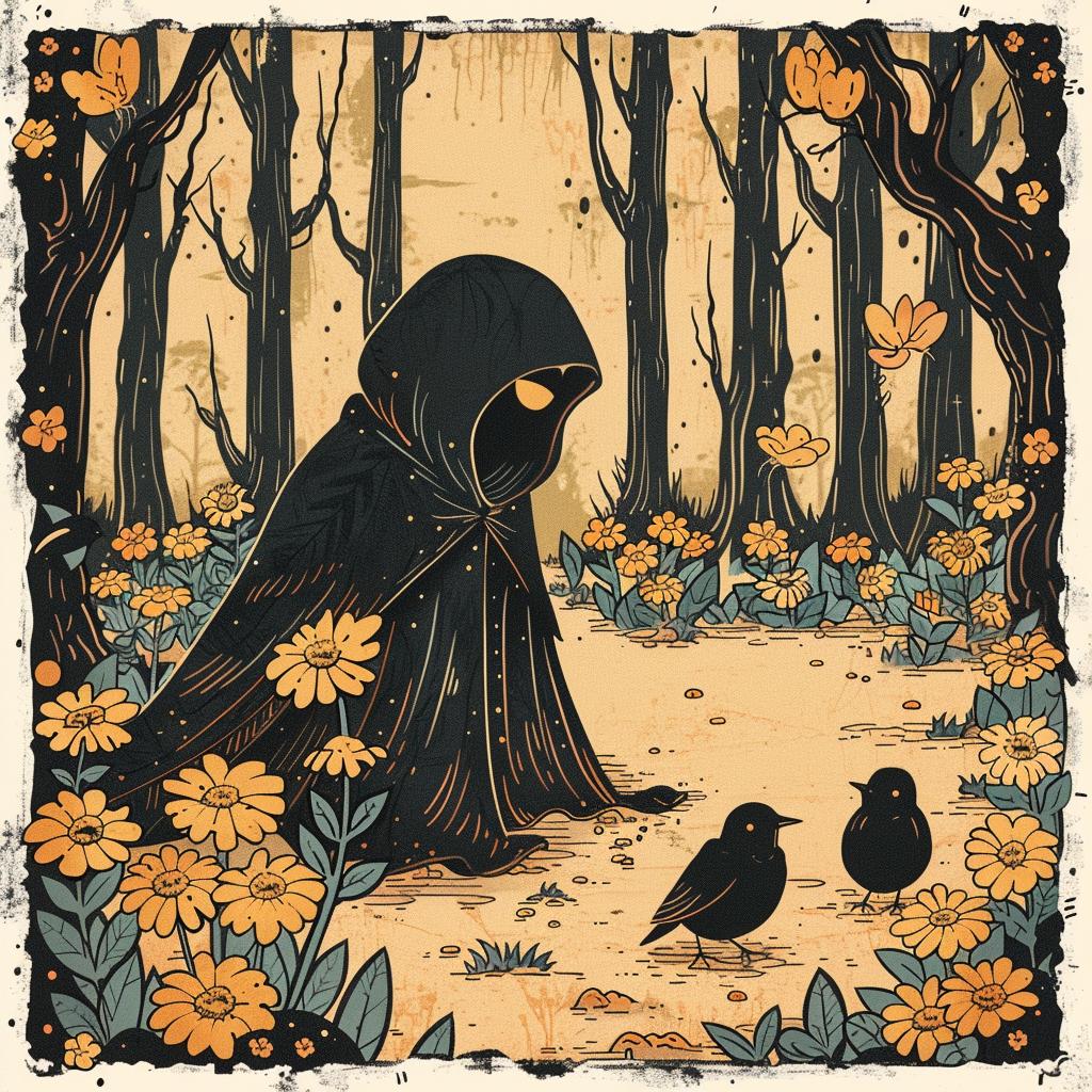 Beatrice  Alemagna  naturalistic  spiritual  terror  dark  occult  crow  raven  art 925974