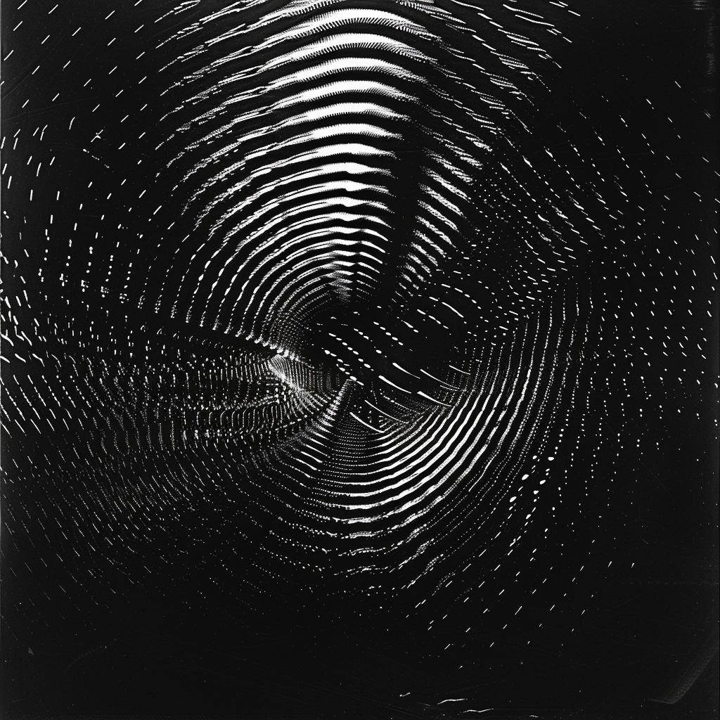 geometric  spiral  black  white  high-contrast  film-grain  particles  resonant  pattern  abstract 967472